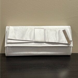 Landry Elegant Gray Clutch Bag Purse with Chain Strap